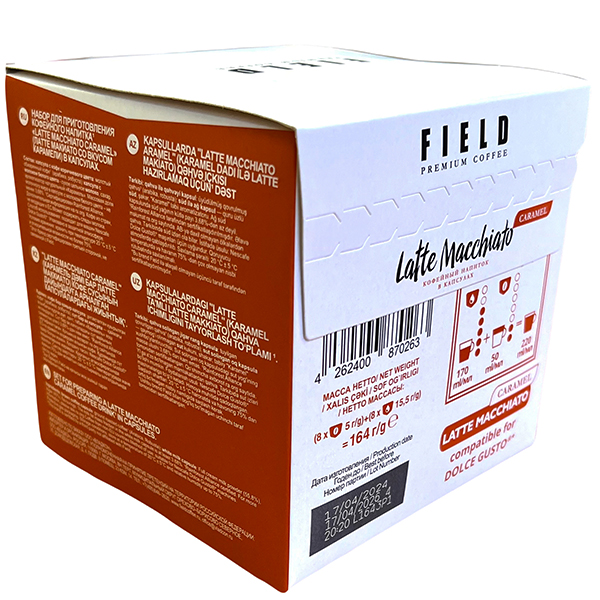 Кофейный напиток Field Latte Macchiate Caramel 16 капсул, 164 гр