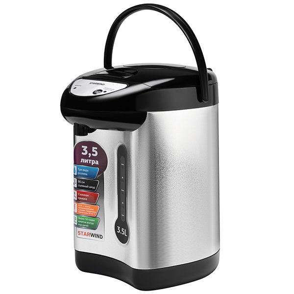 Термопот Starwind STP2830 3.5л, серебристый/черный