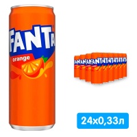 Fanta / Фанта импорт 0.33 литра, ж/б, 24 шт. в уп