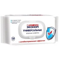 Салфетки влажные Эконом smart антибактериальные с клапаном 120 шт