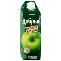 Нектар Добрый яблоко зелёное 1 литр без сахара