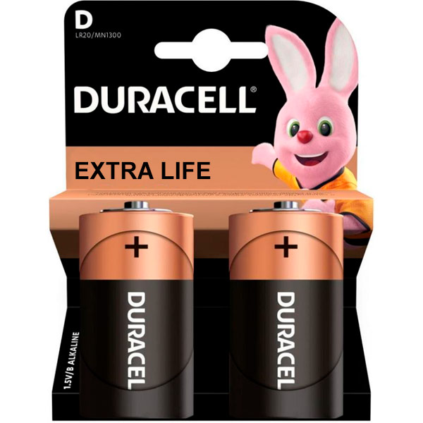 Батарейки серия D Duracell 2 шт