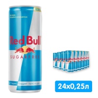 Энергетический напиток Red Bull / Ред Булл без сахара 0.25 литра, ж/б, 24 шт. в уп.