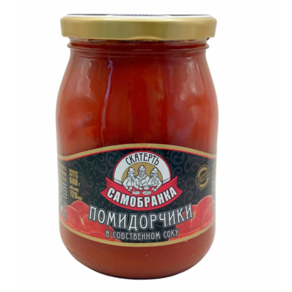 Томаты Скатерть-Самобранка в собственном соку 720 гр 255₽