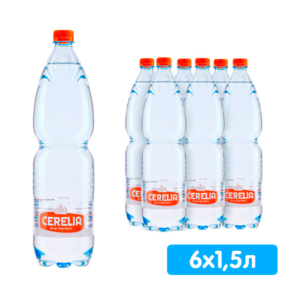 Вода Cerelia Natural 1,5 литра, без газа, пэт, 6 шт. в уп.