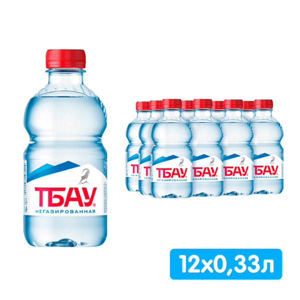 Вода Тбау 0.33 литра, без газа, пэт, 12 шт. в уп