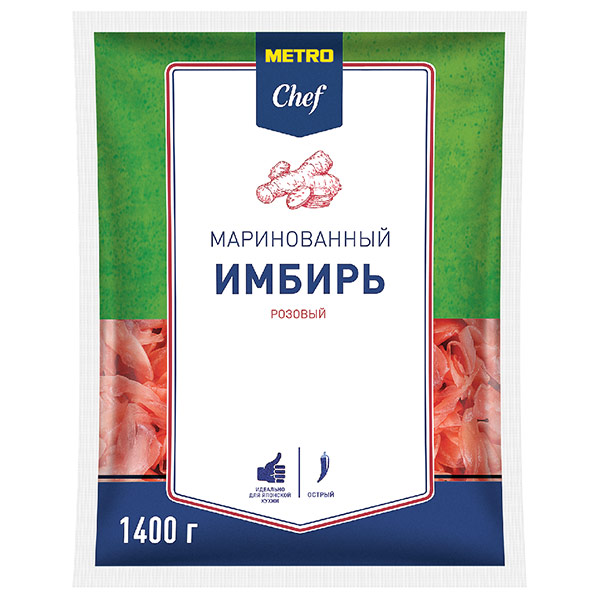 Имбирь маринованный Metro Chef розовый 1,4 кг