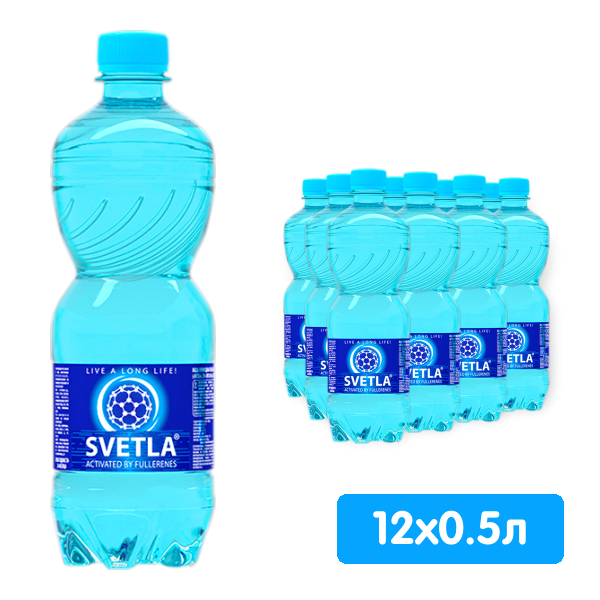 Вода минеральная Svetla Rus 0.5 литра, без газа, пэт, 12 шт. в уп.