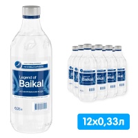 Вода Легенда Байкала 0.33 литра, без газа, стекло, 12 шт. в уп.