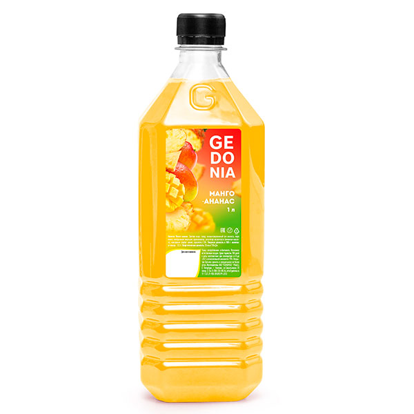 Напиток Gedonia Манго, ананас 1 литр, без газа, пэт, 8 шт. в уп.