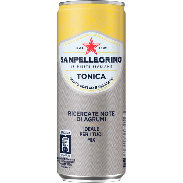 Напиток San Pellegrino Тоник с экстрактом плодов цитрусовых 0.33 литра, газ, ж/б, 24 шт. в уп.