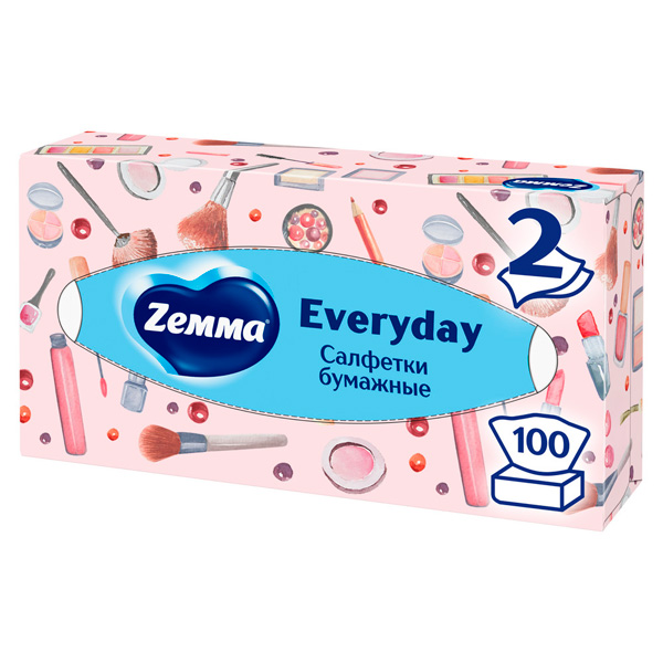 Косметические салфетки Zewa everyday 2-х сл.(100шт)