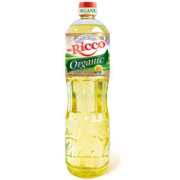 Масло Mr.Ricco Organic подсолнечное рафинированное 1 литр