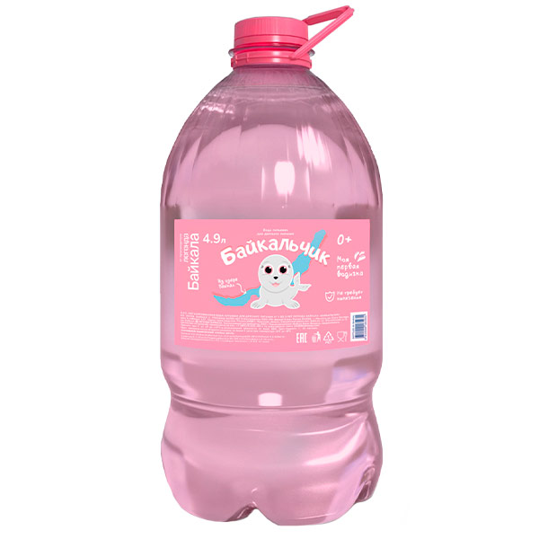 Вода Байкальчик для малышей питьевая 0+, 4.9 литра, без газа, пэт, 2 шт. в уп