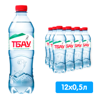Вода Тбау 0.5 литра, газ, пэт, 12 шт. в уп.
