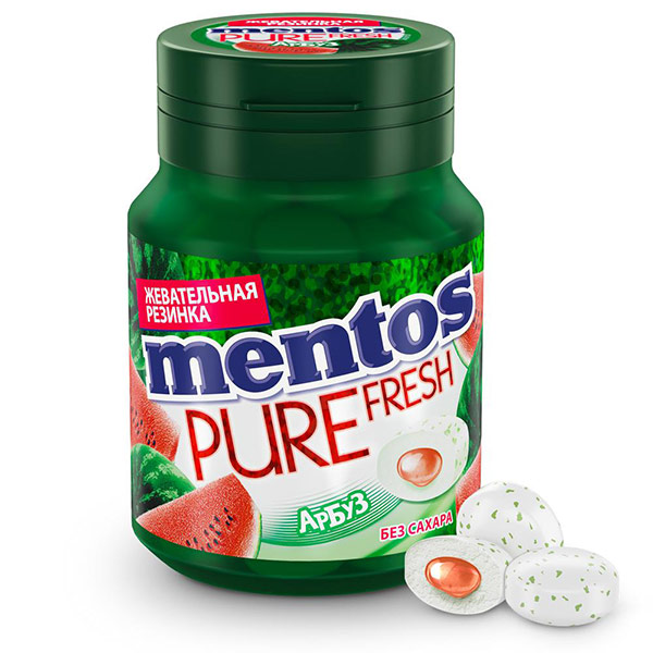 Жевательная резинка Mentos Pure White Арбуз 54 гр