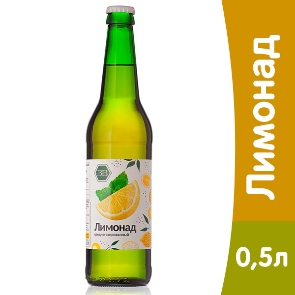 Лимонад Златовар 0.5 литра, газ, стекло, 6 шт. в уп.