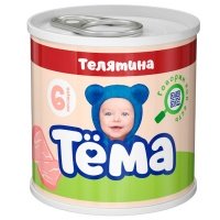 Пюре мясное Тёма телятина с 6 месяцев 90 гр (12 шт.)