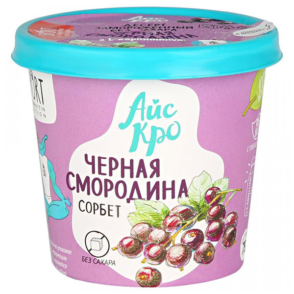 Десерт фруктовый АйсКро взбитый замороженный Черная смородина 75 гр
