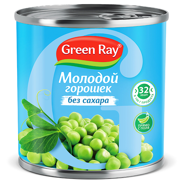 Горошек Green Ray без сахара ж/б 425 мл