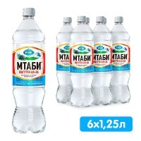 Вода Мтаби 1.25 литра, газ, пэт, 6 шт. в уп.