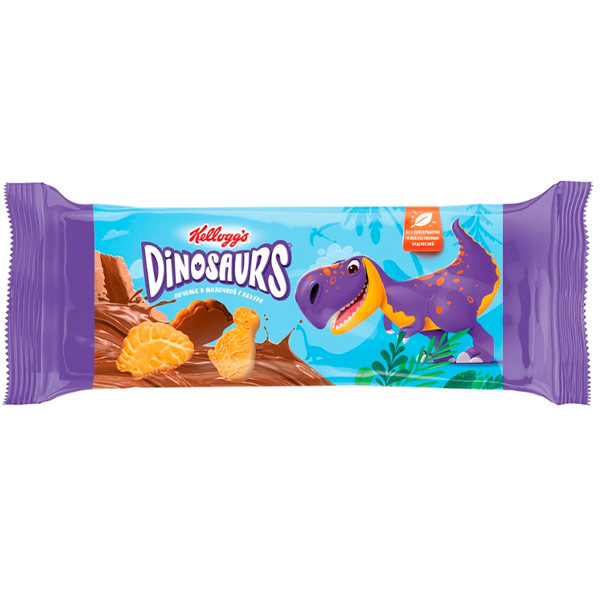 Печенье Kellogg’s Dinosaurs сахарное в молочной глазури 127 гр
