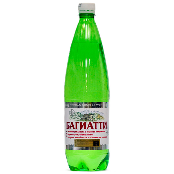 Вода Багиатти 1 литр, газ, пэт, 12 шт. в уп.