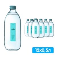 Вода Edis родниковая 0.5 литра, без газа, стекло, 12 шт. в уп.