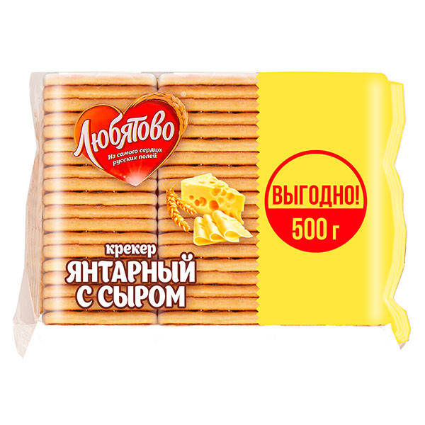 Крекер Любятово Янтарный с сыром 500 гр