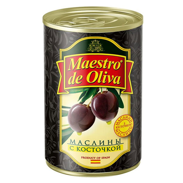 Маслины Maestro de Olivia с косточкой ж/б 280 гр