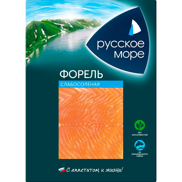 Форель Русское море слабосоленая филе ломтики 120 гр