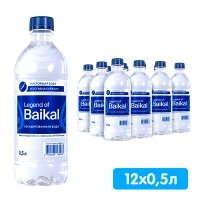 Вода Легенда Байкала 0.5 литра, без газа, пэт, 12 шт. в уп.