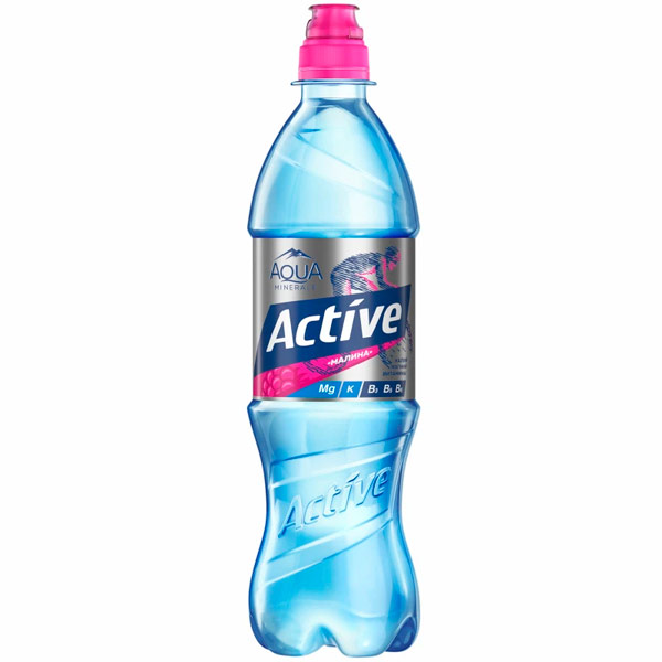 Напиток Aqua Minerale Active со вкусом малины 0.5 литра, без газа, пэт, 12 шт. в уп