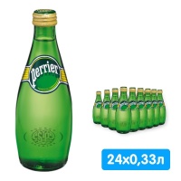 Вода Perrier / Перье 0.33 литра, газ, стекло, 24 шт. в уп.