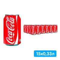 Coca-cola / Кока Кола Импорт 0,33 литра, ж/б, 24 шт. в уп.