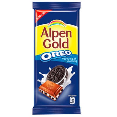Шоколад Alpen Gold Oreo молочный 95 гр