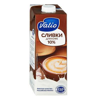 Сливки Valio для кофе 10% БЗМЖ 1000 мл