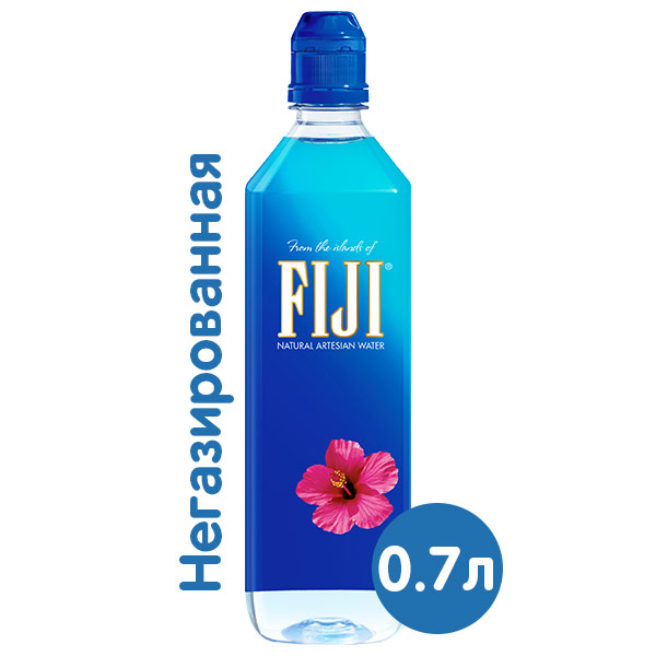 Вода Fiji 0.7 литра, спорт, без газа, пэт, 6 шт. в уп.