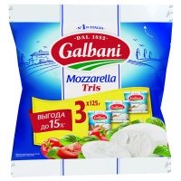 Сыр Galbani Моцарелла Tris мягкий 45% 375 гр