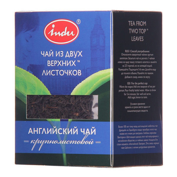 

Чай черный Indu крупнолистовой English Tea 90 гр