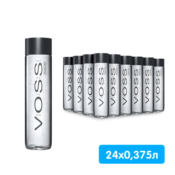 Вода Voss / Восс 0.375 литра, газ, стекло, 24 шт. в уп.