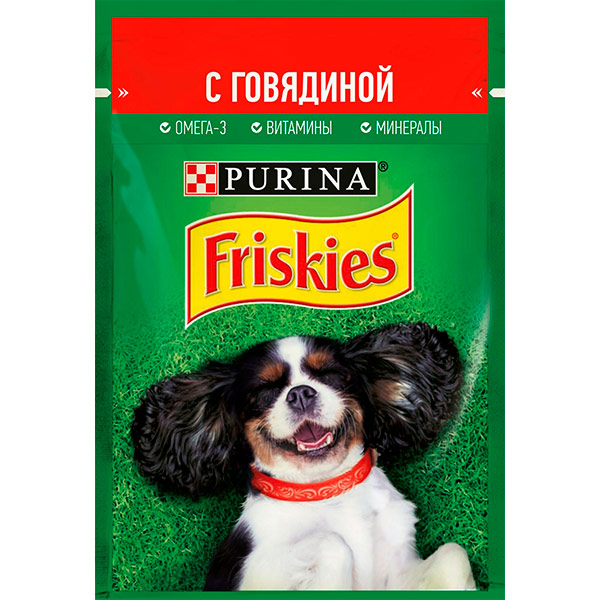 

Влажный корм Friskies для собак говядина 85 гр, 24 шт. в уп.