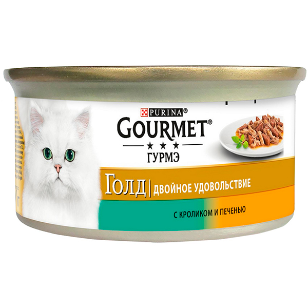 Корм для кошек GOURMET Gold с кроликом и печенью 85 гр ( 24 шт )