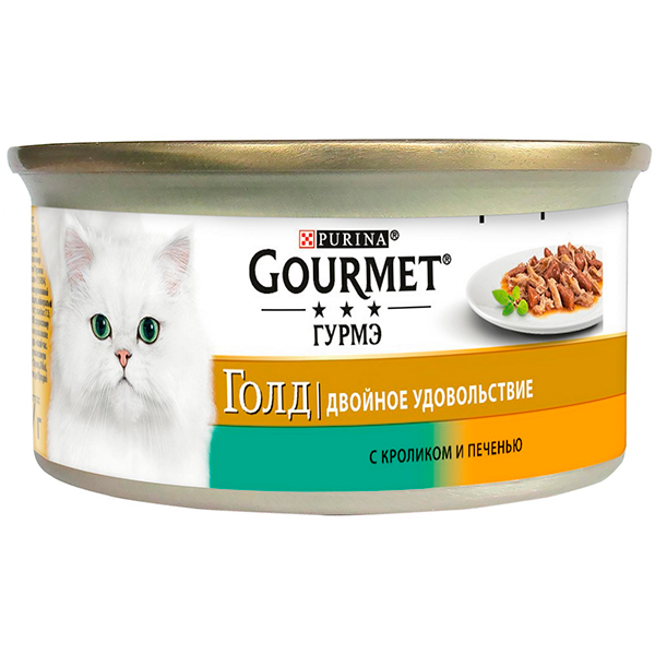 

Корм для кошек GOURMET Gold с кроликом и печенью 85 гр ( 24 шт )