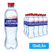Напиток Святой источник с ароматом малины и грейпфрута 0.5 литра, газ, пэт, 12 шт. в уп.