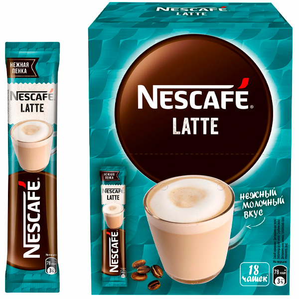 Кофе Nescafe classic Latte растворимый 3 в 1 18 пак x 18 гр