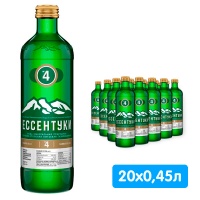 Вода Ессентуки №4 лечебно-столовая Тэсти 0.45 литра, газ, стекло, 20 шт. в уп.