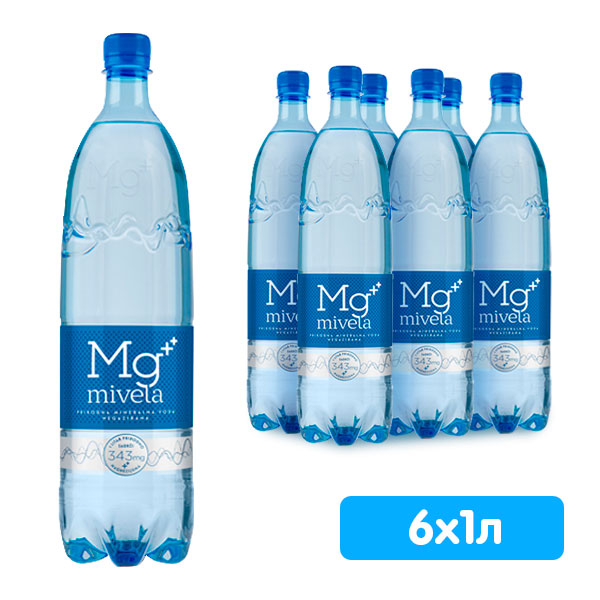 Вода Mivela Mg++ / Мивела 1.0 литр, без газа, пэт, 6 шт. в уп