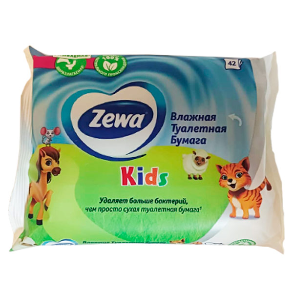 Влажная туалетная бумага Zewa Kids 42 листа