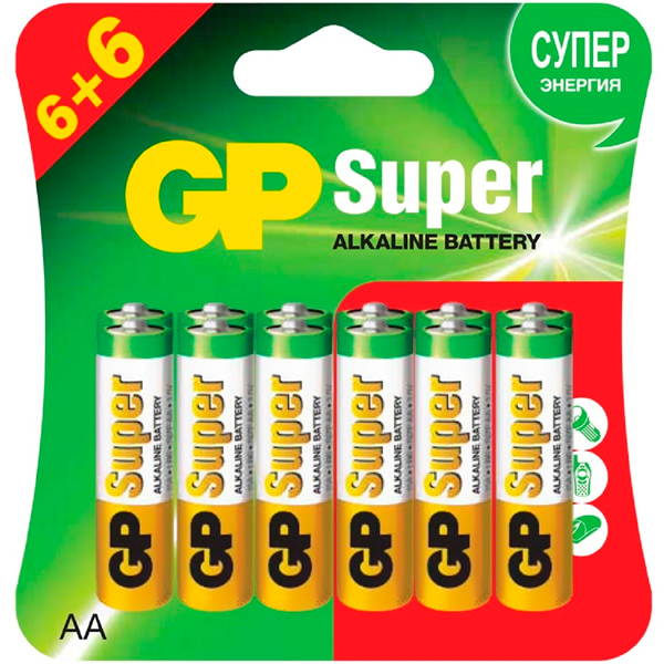 Батарейки GP Super LR6 AA 12 шт